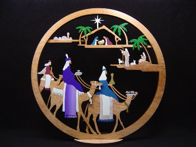 Large Layered 3 King Nativity #198